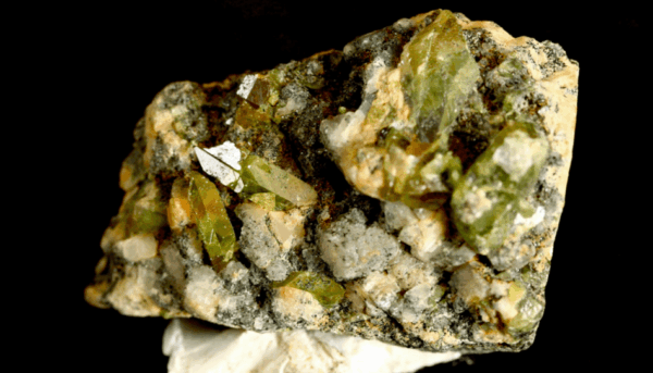 Green Sphene Crystals on Mica